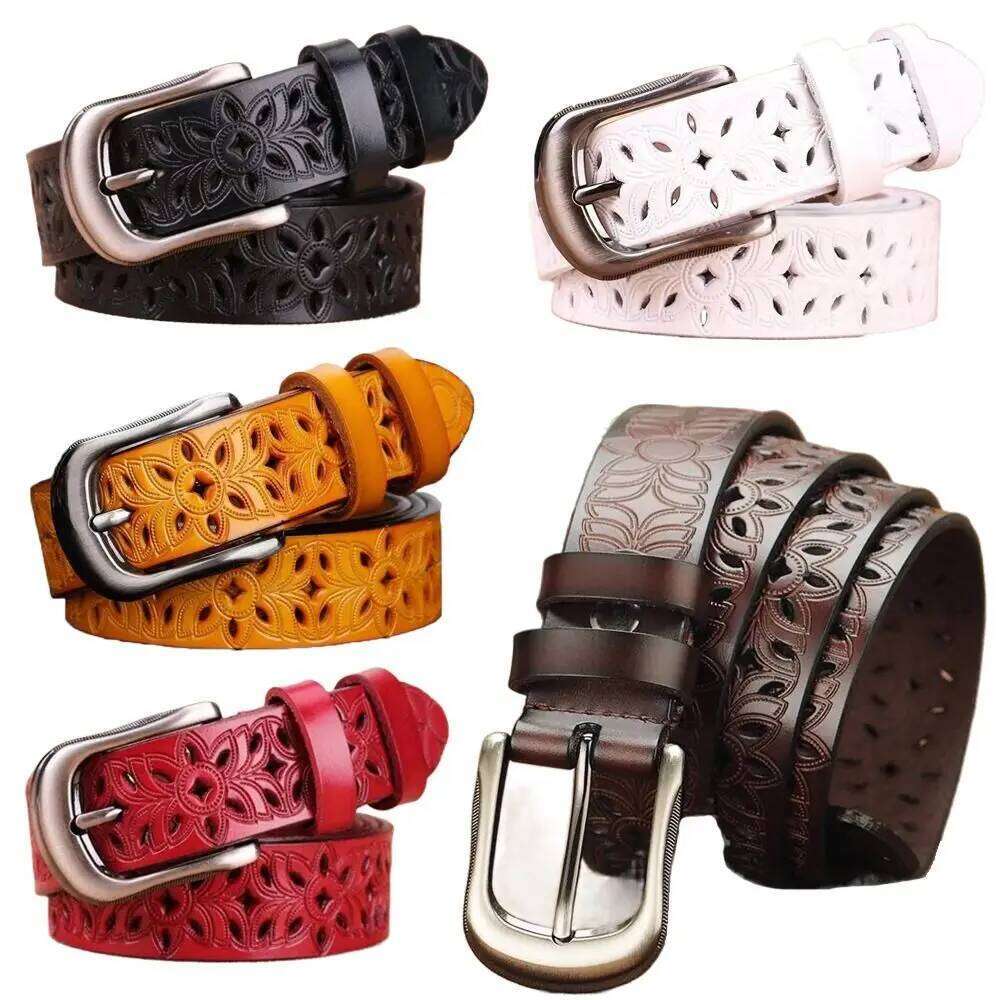 Fashion Luxury Brand Design Hollow Ladies Dress Strap Pin Buckle Waistband Leather Belt Waist Band Y260225