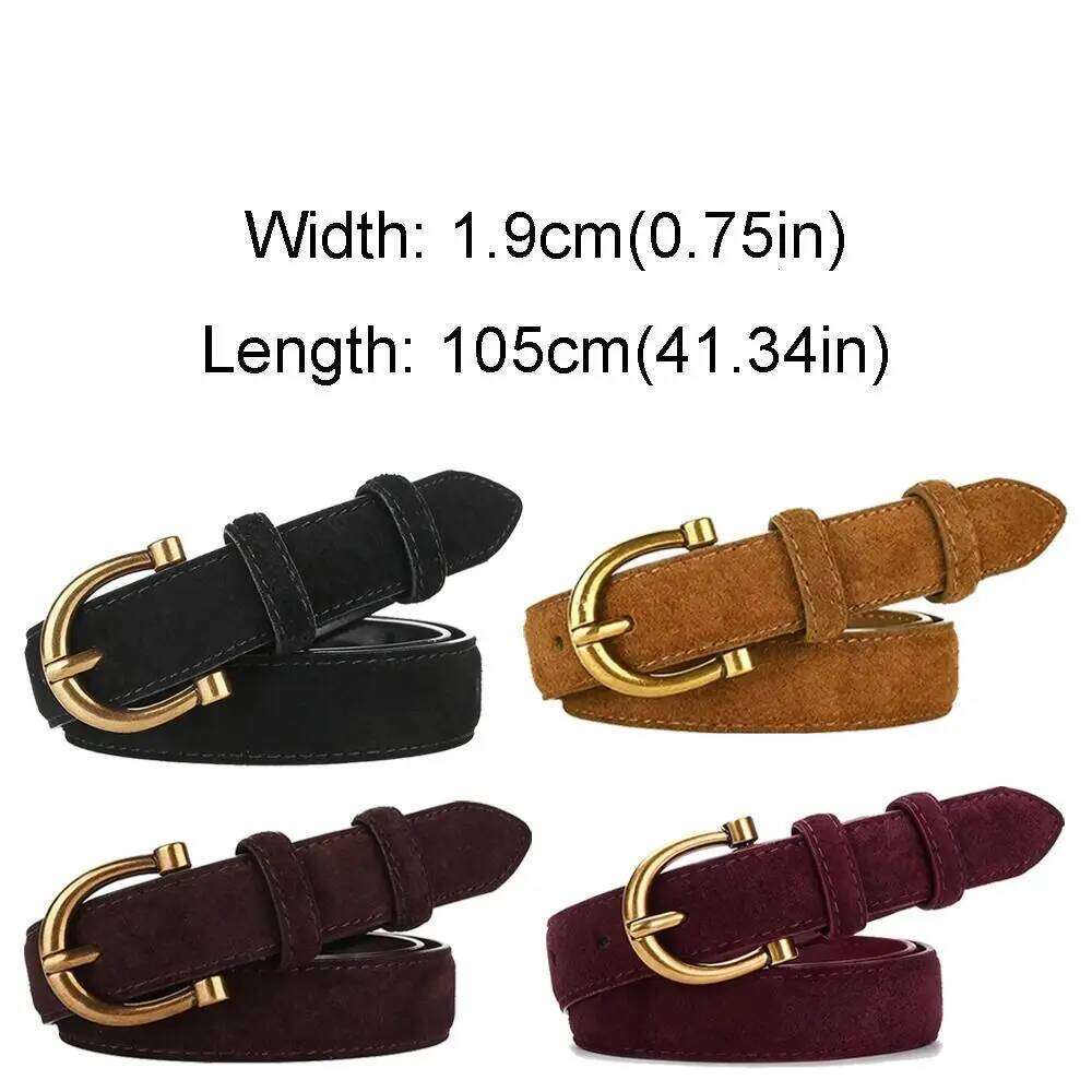Retro Pin Buckle Suede Leather Luxury Design Versatile Women Waist Belt Wide Waistband Coat Skirt Decoration Y260225