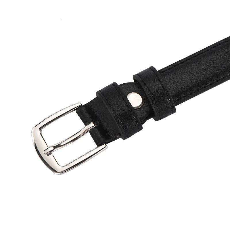 Black Wild Women Jeans Thin Belt Simple Silver Pin Buckle Pants Belts Female PU Leather Waist Strap Youth Students Waistband Y260225
