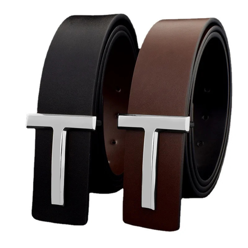Mens Belt High Quality Belts Men Fashion Letter Leather Belt Jeans Cowskin Waist Strap 37cm 260126