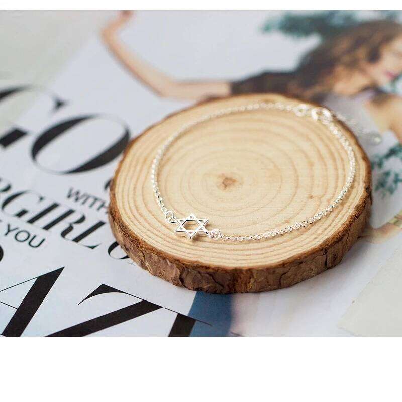 Modian Fashion Real 100% Sterling Hexagram and Star Simple Chain Bracelet Female Silver 925 Fine Jewelry Accessories Z260225