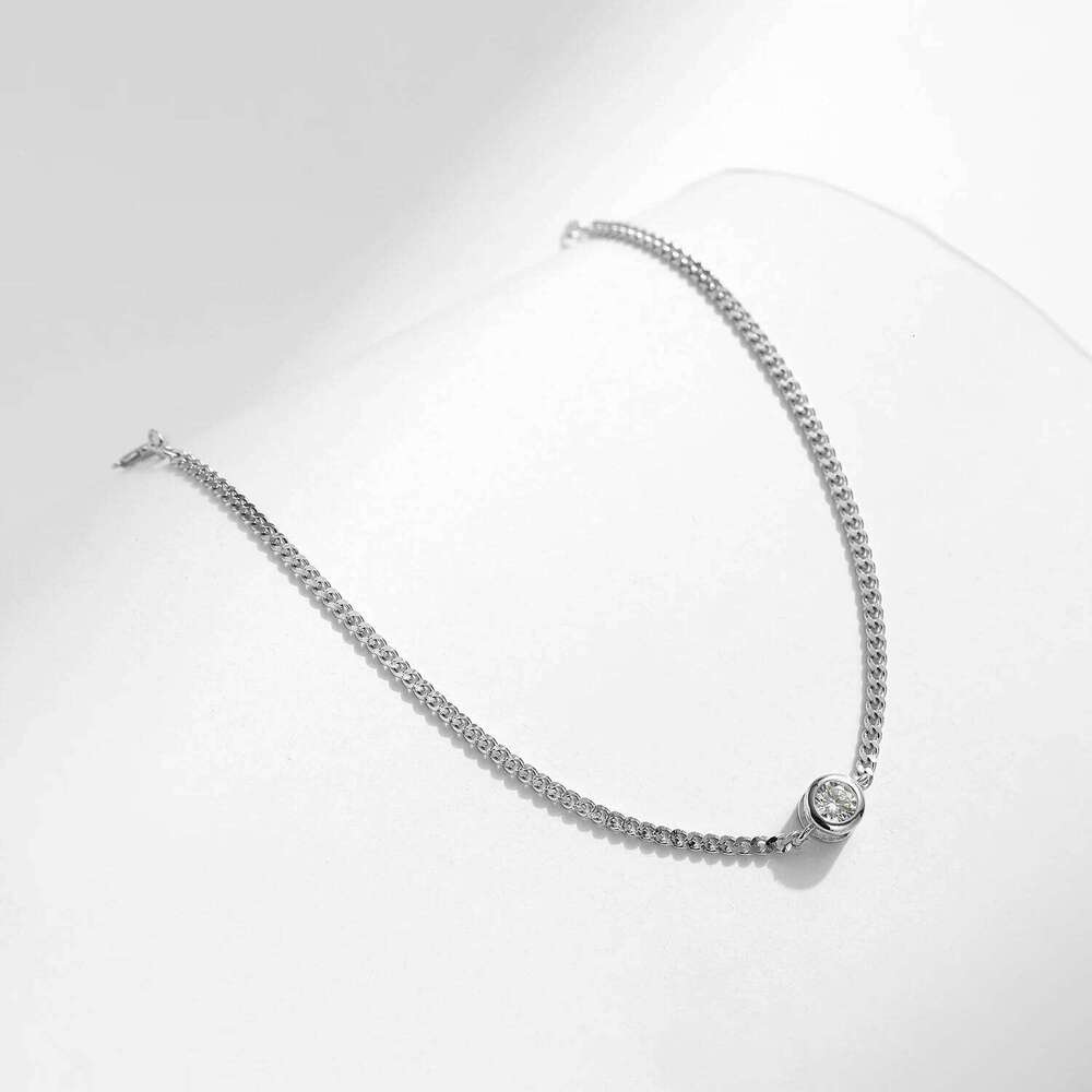 MODIAN 0.25CT Moissanite Bezel Setting For Women Diamond 925 Sterling Silver Elegant Chain Bracelet Wedding Jewelry Z260225
