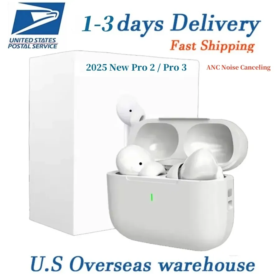 2025 New airpodspros 3 pro ANC Earphones pro 3 Pods 4 Active Noise Cancelling wireless Headphones pro 2 pods 3rd Headset for iPhone 16 17