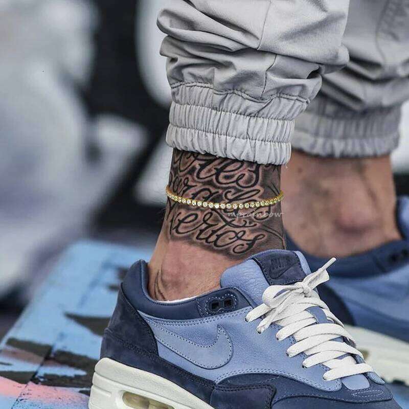 Tennis Gold Plated, Stainless Steel 3mm CZ Stone Anklet Bracelet for Men Women Jewelry Z260225