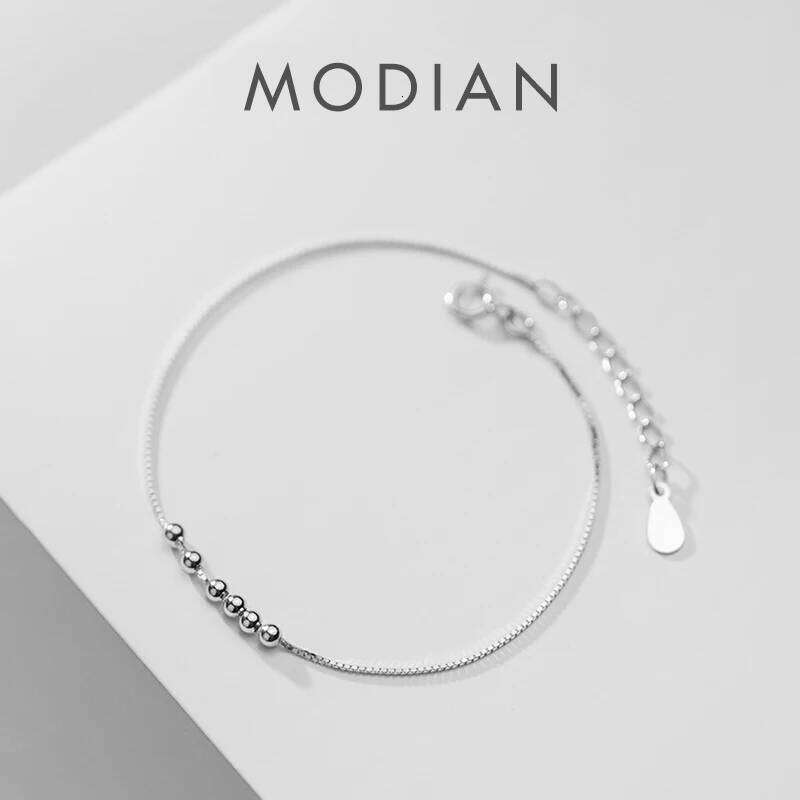 Modian 2020 New Design Simple Charm Beads Chain Bracelet for Women 925 Sterling Silver Party Fine Jewelry Accessories Gift Z260225
