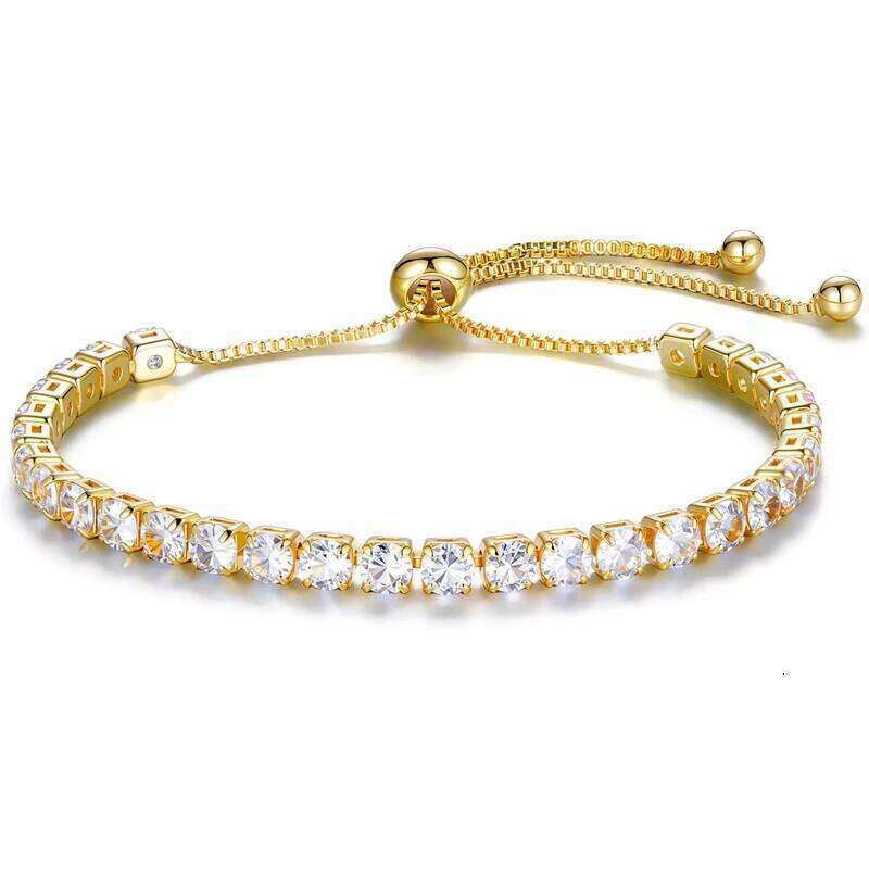 Tennis for Women 18K Plated 4mm Zirconia Crystal Adjustable Silver Rose Gold Bracelets Gift Wedding Party Jewelry Z260225