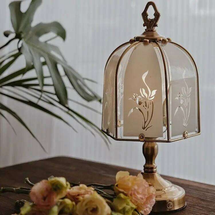 Glass Old Shanghai Bedroom Nostalgic Vintage French Chinese Style Study Room Coffee Restaurant Decorative Light H260225