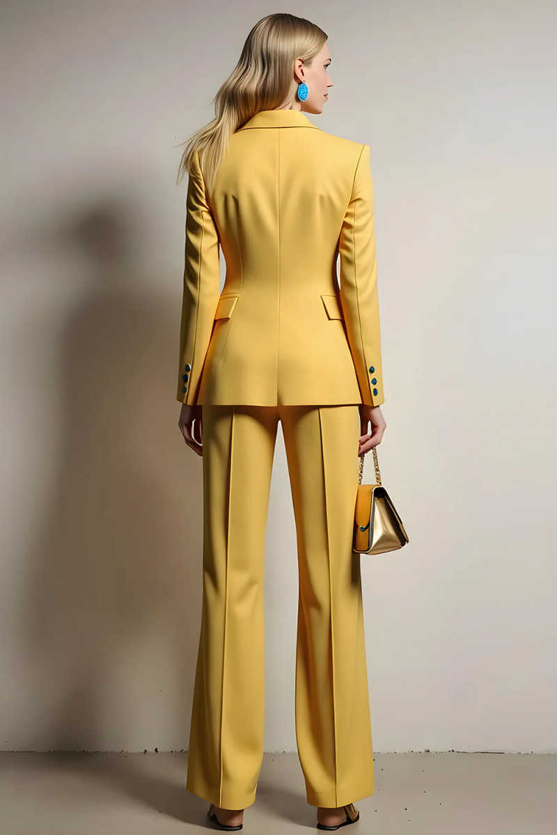 Modern Women's Suit 2 Piece Jacket Pant Peak Lapel One Button Lady Business Occasion Commuter Office Meeting Customized