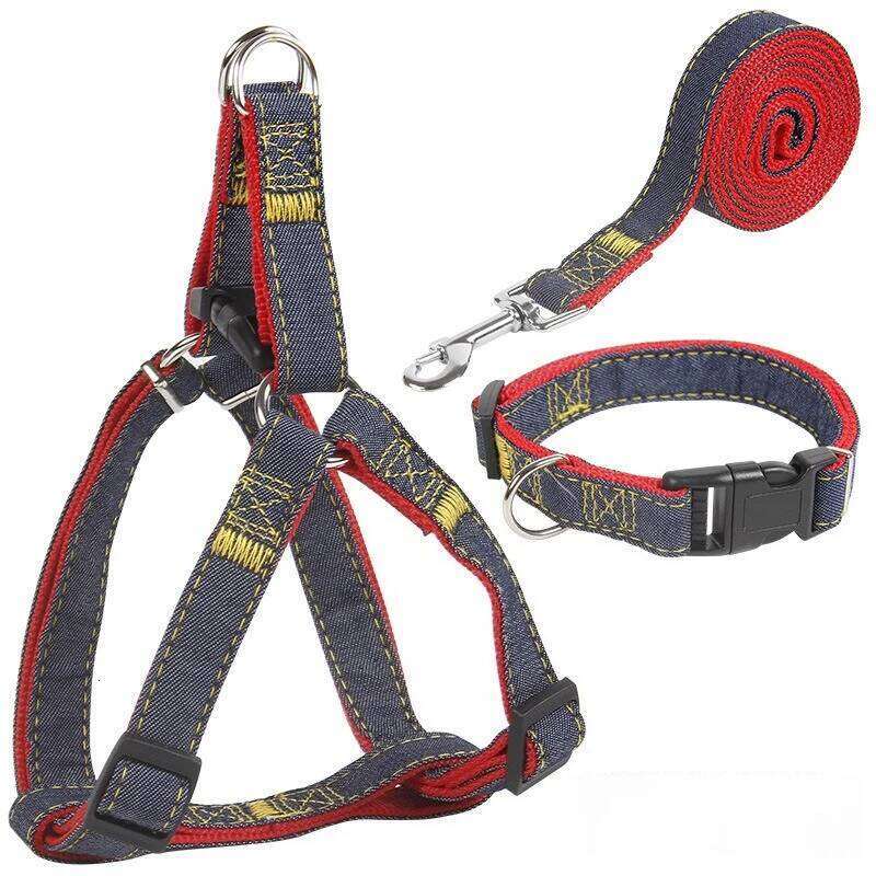 New Leash and Harness Adjustable Collar Set Pet Lead Vest Small Medium Large for Walking Training Dog Accessories
