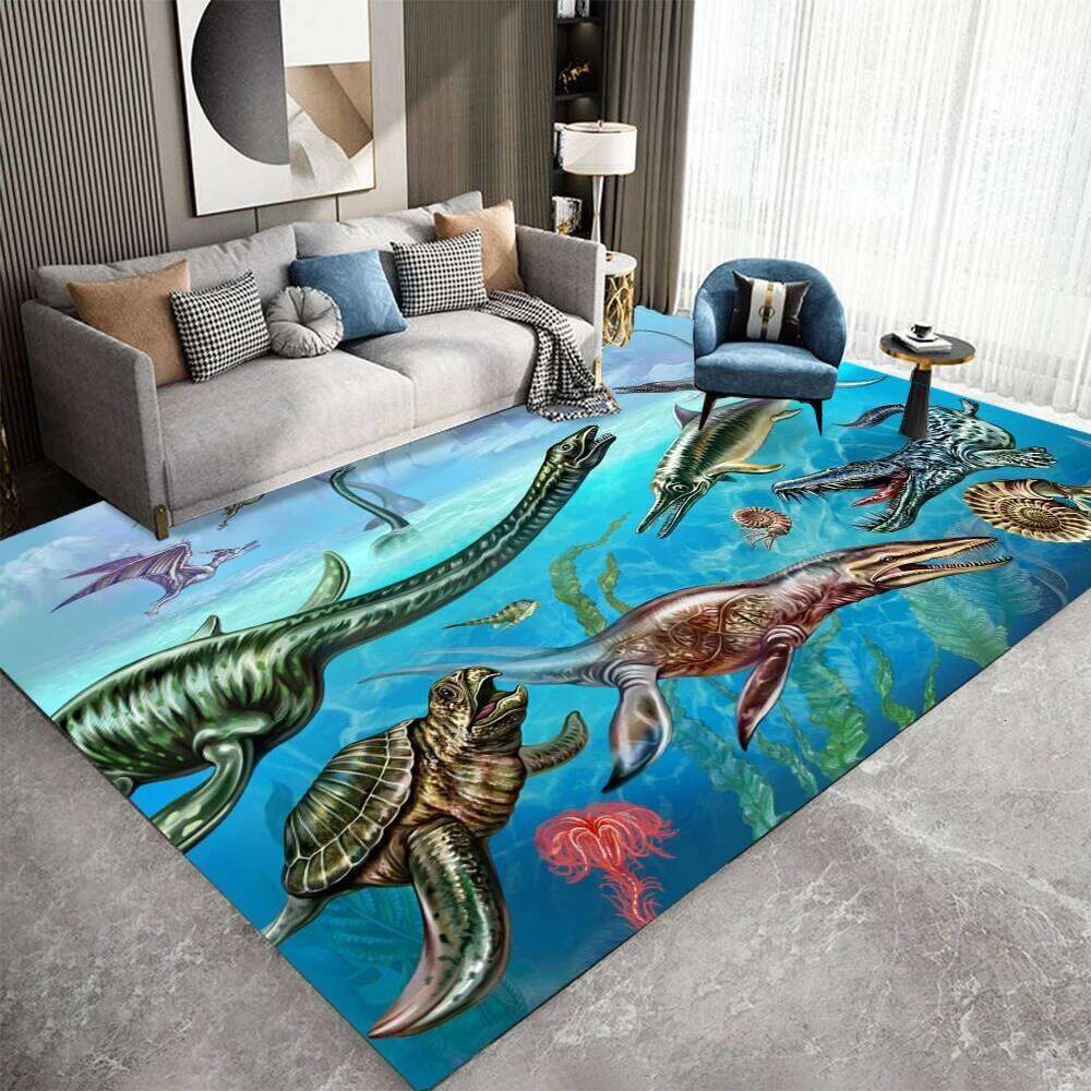 3D Ocean Animal Underwater World Colorful Area Rug Machine Washable Carpet Ideal for For Bedroom, Living Room, Kitchen Floor Mat W260226