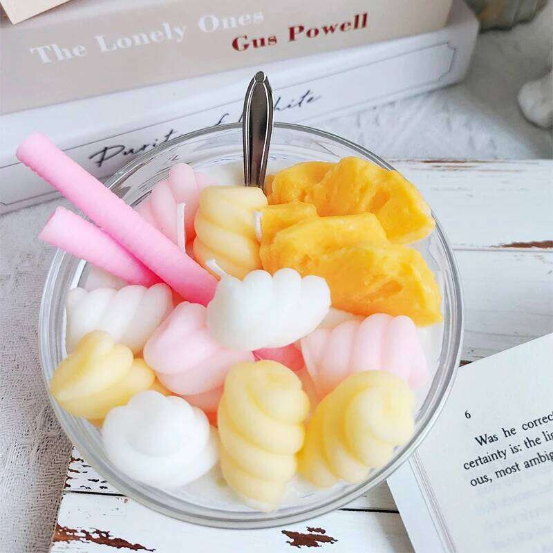 Marshmallow Fruit Cup Scented Candle - Soy Wax Handmade Fragrance Ornament Dessert Theme Birthday Gift W260226