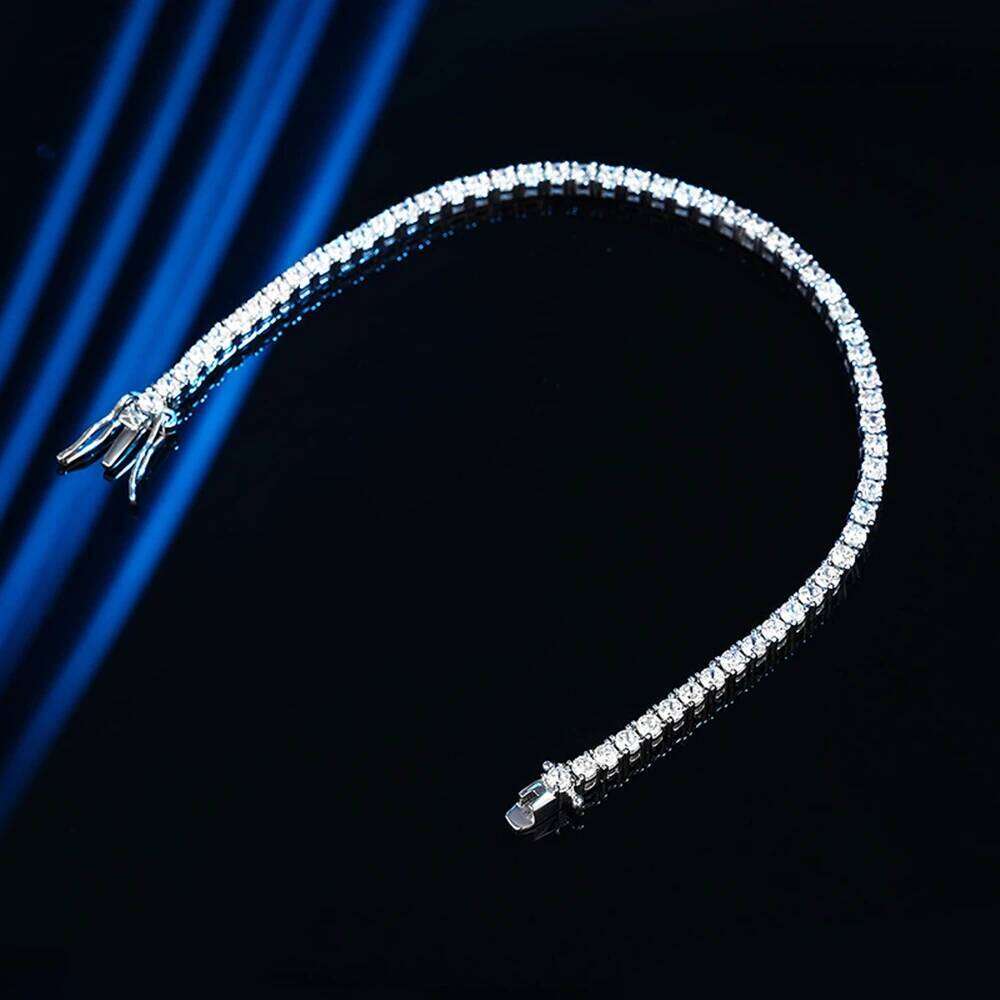 OEVAS each 0.06ct 2.5mm Full Moissanite Diamond Tennis bracelet For Women S925 Silver Chain Party Sparkling Fine Jewelry Gift Z260225