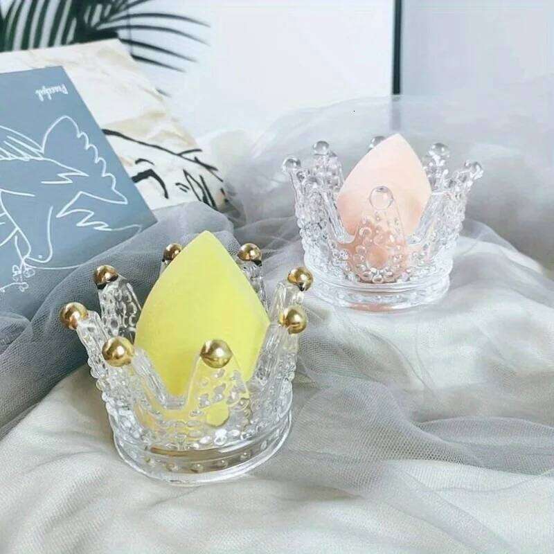 1PC European Crystal Crown Glass Tealight Candle Holder Ring Scented Candlestick Home Decoration W260226
