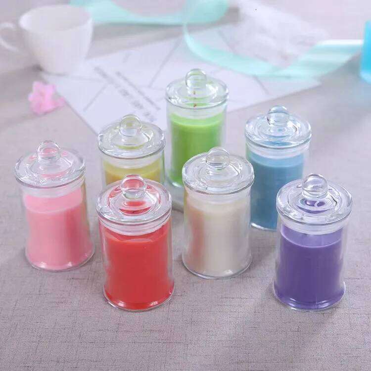 Aromatherapy Cover Eternal Life Flower Bedroom Decoration Candle Glass DIY Making Dustproof jar W260226