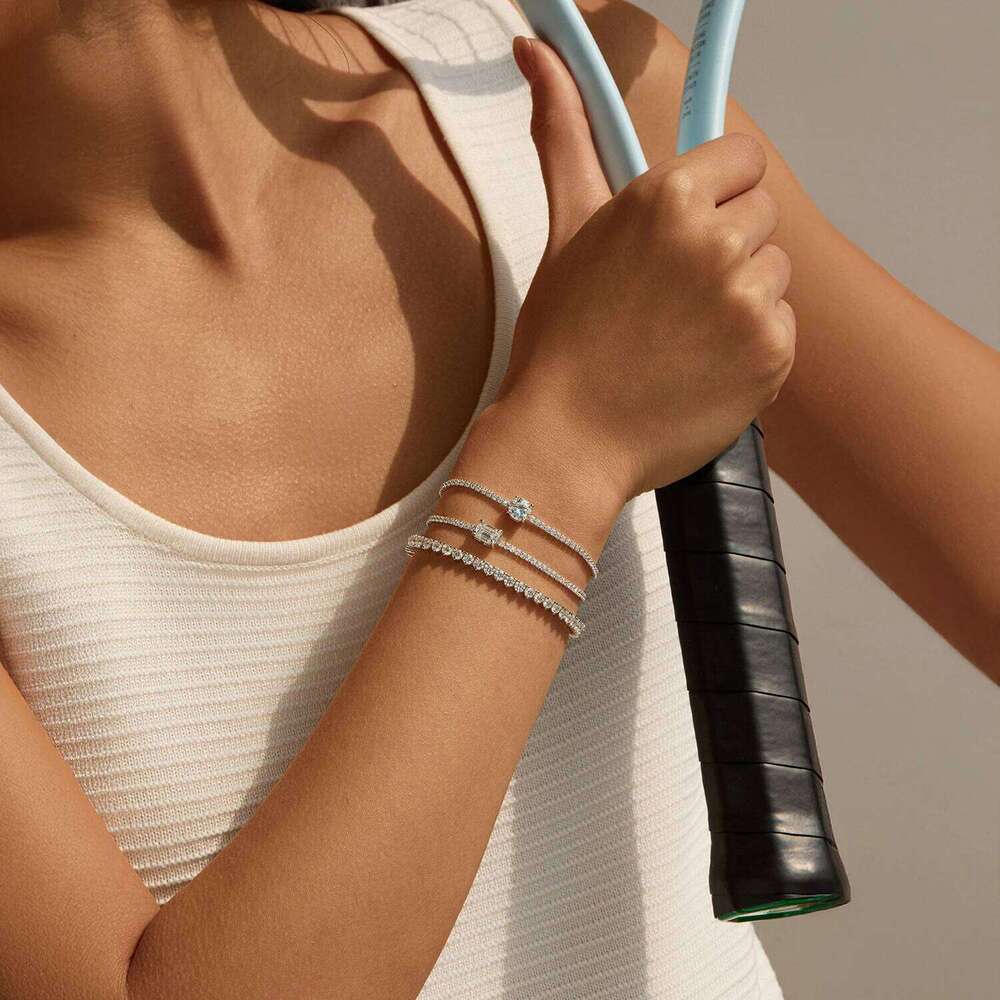 MODIAN 1CT Round D Color Moissanite Tennis Bracelet 925 Sterling Silver Luxury Stackable Bracelets For Women Vacation Jewelry Z260225