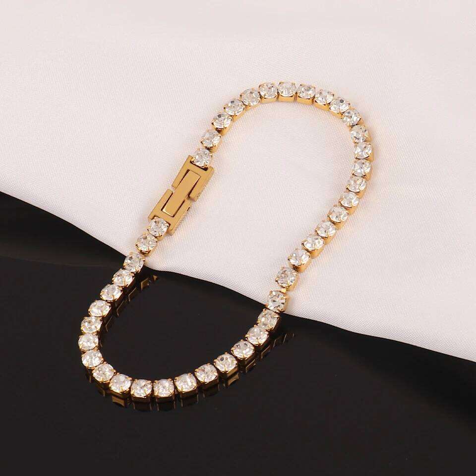 316L 4mm Stainless Steel For Women Men's Hip Hop Tennis Chain Bracelets Luxury Crystal Zircon Bracelet Jewelry Z260225