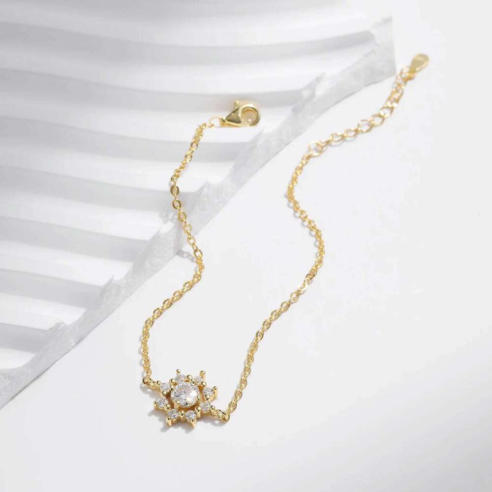 MODIAN 0.5CT VVS1 D Color Moissanite Bracelet Classic 925 Sterling Silver Snowflake Chain Charms For Women Jewelry Z260225