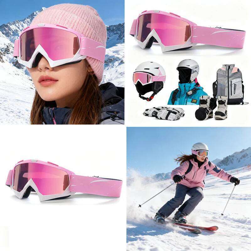 Women Pink Motorcycle Sunglasses Skiing Cycling Racing Off-Road Goggles Snowboard Ski Glasses Winter Snow Eyewear Z260225