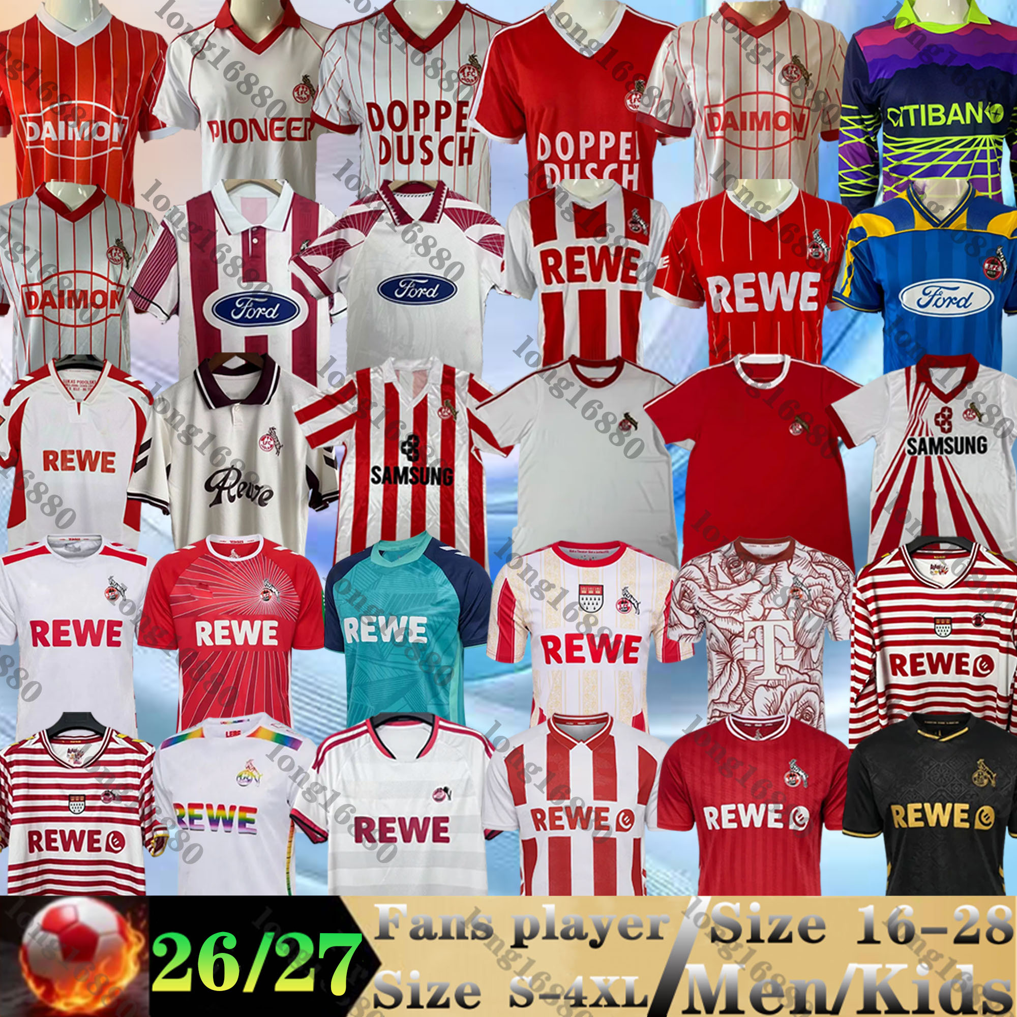 25 26 27 FC Koln Soccer jerseys Retro 76 77 84 85 86 87 91 92 17 18 MARTEL HUBERS WALDSCHMIDT KAINZ HUSEISIC LJUBICIC TLGGES SELKE 2025 2026 KOLN football shirt Men kids kit