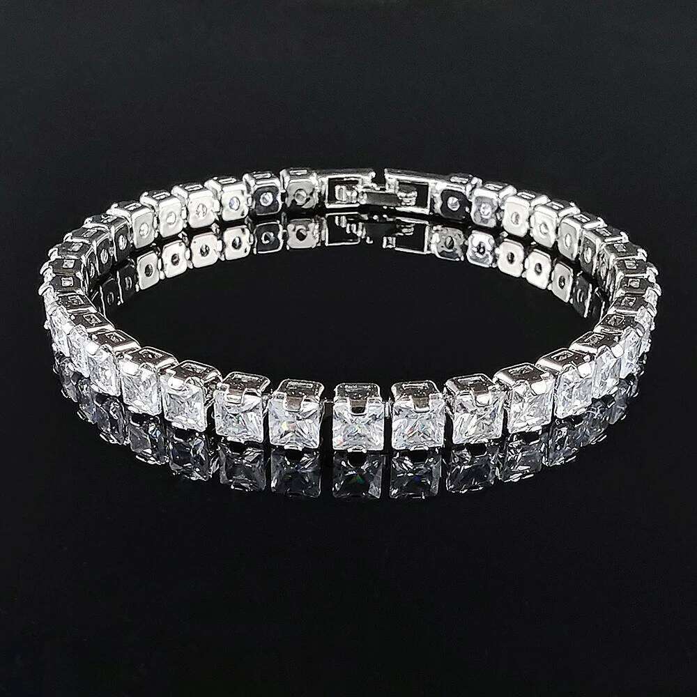 Rectangle Princess Bracelet Bangle for Women Anniversary Gift Jewelry Wholesale Moonso S8251 Z260225