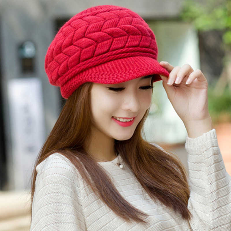 Autumn and Winter Woolen Hat Womens Korean Ear Protection Hat Fashion Versatile beret Thickened Warm Knitted Hat S260225PU3L