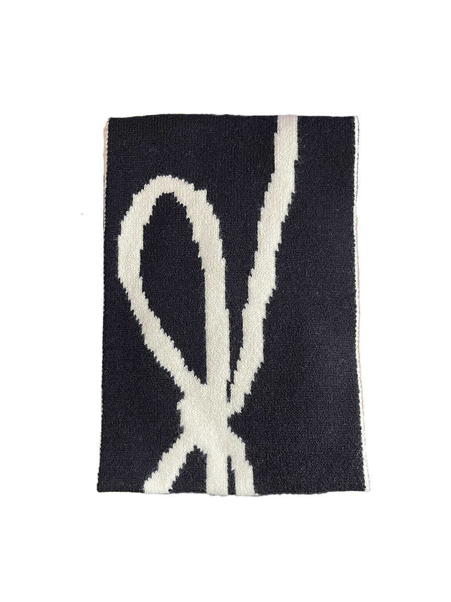 Korean bow-knot hat and scarf set two-piece autumn and winter new fashion warm knitted wool hat and neck warmer for women S260225