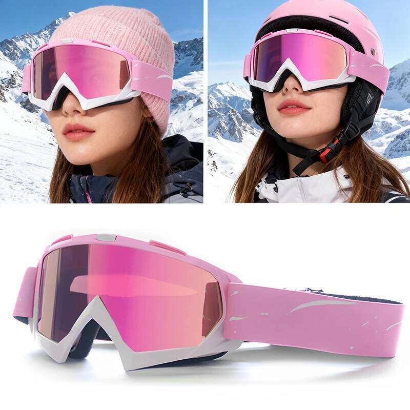 Women Pink Motorcycle Sunglasses Skiing Cycling Racing Off-Road Goggles Snowboard Ski Glasses Winter Snow Eyewear Z260225