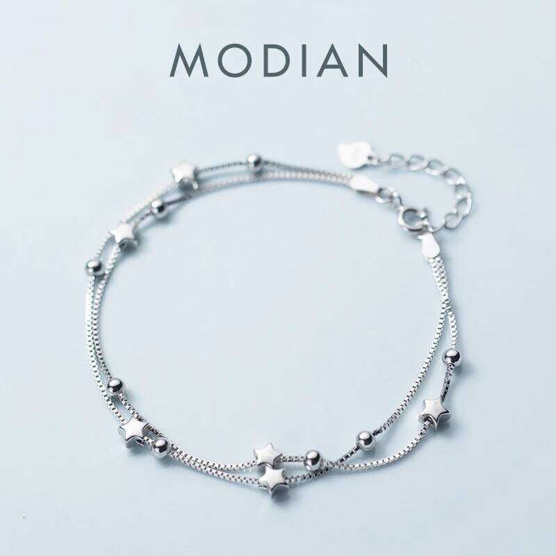 Modian New 925 Sterling Silver Little Ball Stars Bracelet Chain Link For Women Original Bracelets Engagement Gift Fine Jewelry Z260225