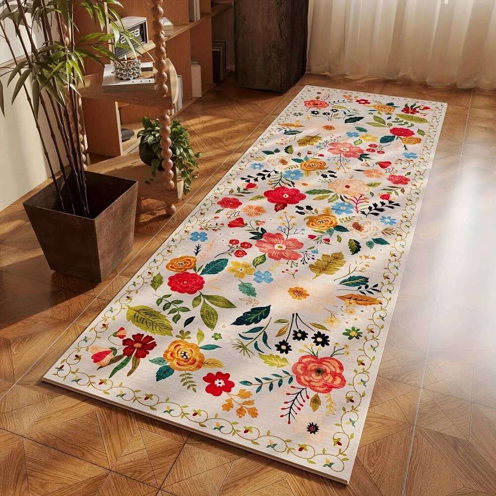 VIKAMA Garden Flower Anti-Slip Mat, Living Room Headboard Hall Kitchen Carpet, Home Decorations W260226