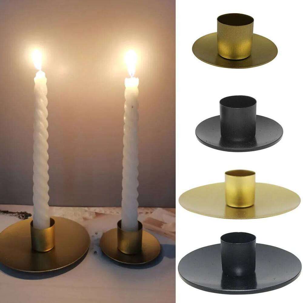 Simple Golden Metal Desktop Candlestick For Wedding Party Festival Candelabra Art Gifts Home Decor Candle Holders W260226