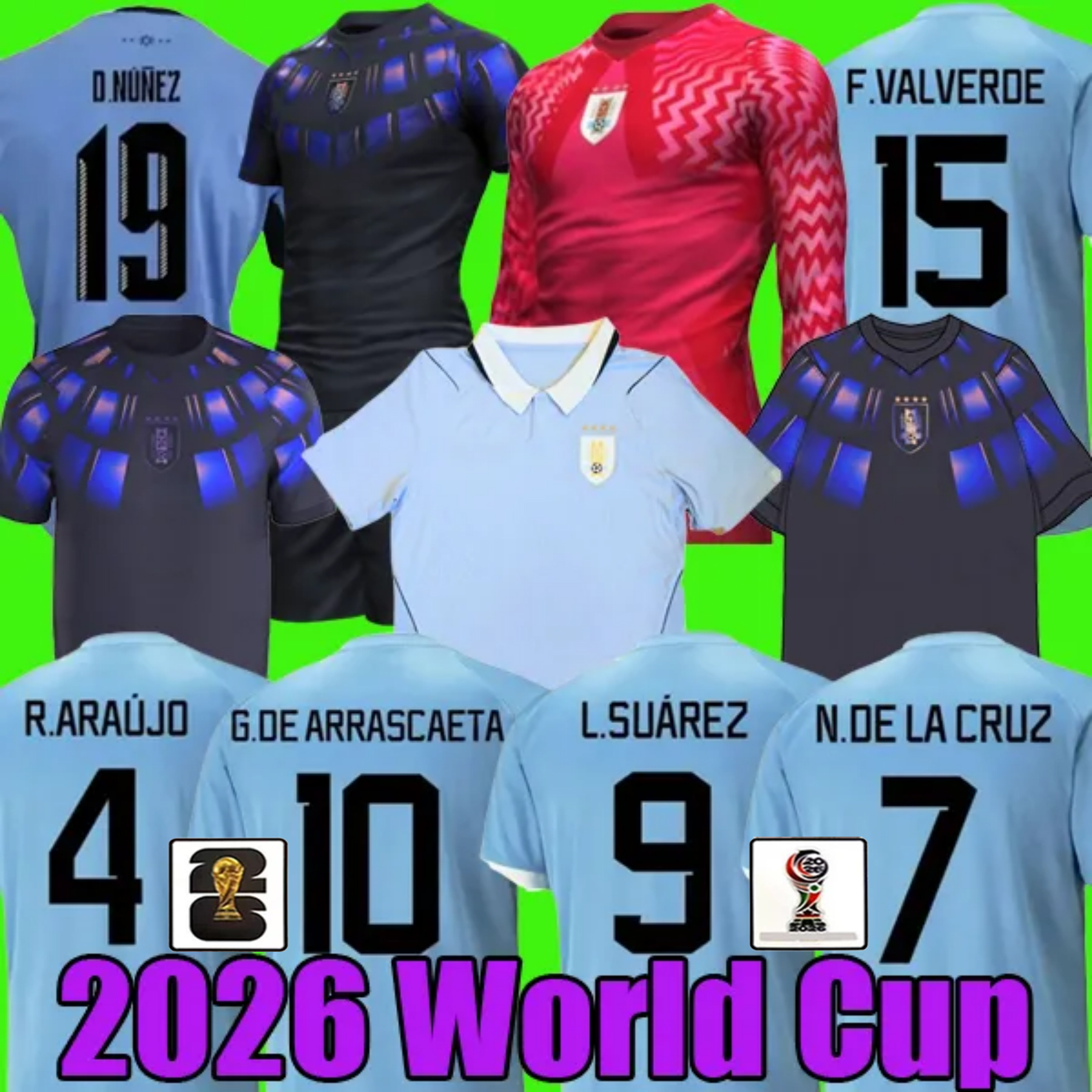 25 26 Uruguay Soccer Jersey 2026 L.SUAREZ E.CAVANI N.DE LA CRUZ national team Shirt G.DE ARRASCAETA F.VALVERDE R.ARAUJO R.BENTANCUR Football Uniform