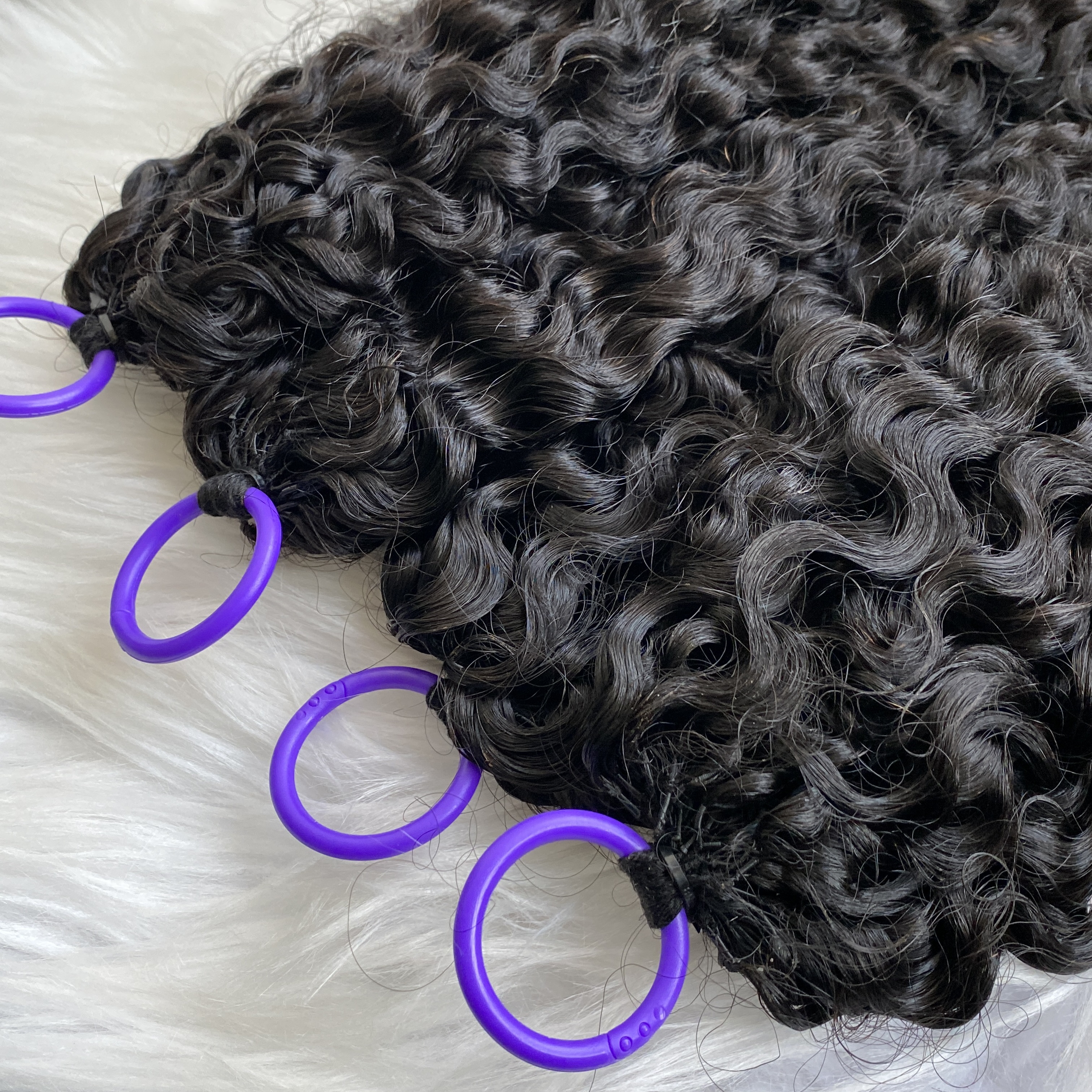 100% Raw Virgin Human Hair Natural Black BS Curl Burmese Spiral Curly Knotless Pre-Separated Feather Crochet Hair Extensions 4 Lots 50g/lot