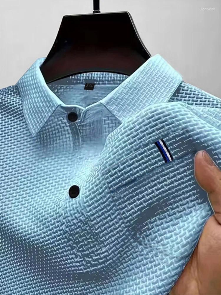 Men's T Shirts Short Sleeve Polos Shirt Men High End Fashionable Simple Solid Color Summer Breathable Casual Lapel Top Polo Shirt