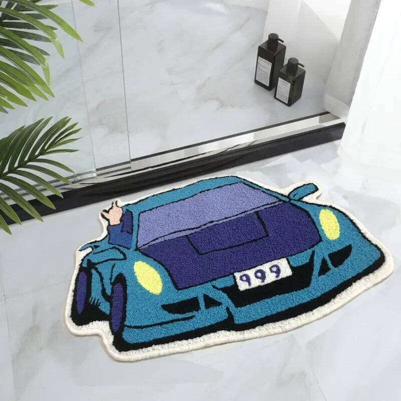 New car graphic sheep non-slip decorative children's bedroom small carpet entry floor mat W260226