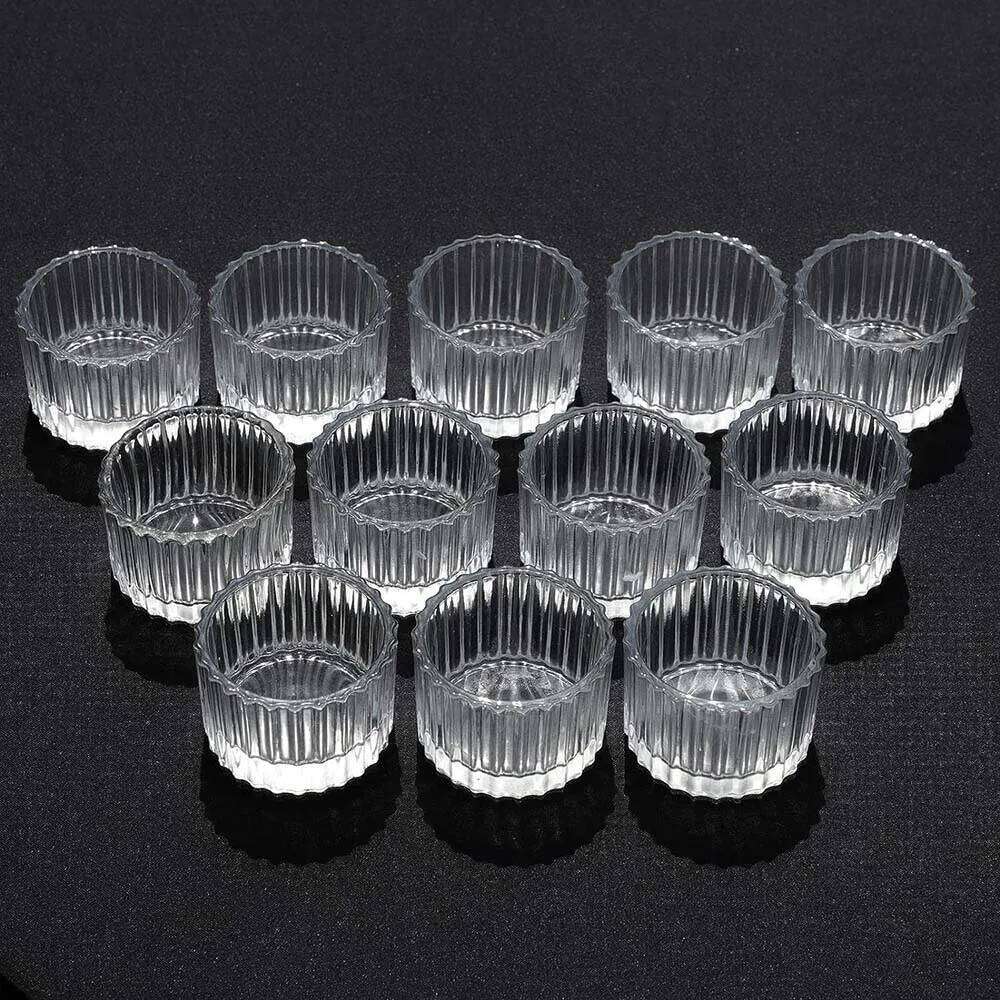 Tea Lights for Wedding Decoration, Clear Glass Small Votive Candle Holders Home Table Centerpieces Birthday Party W260226