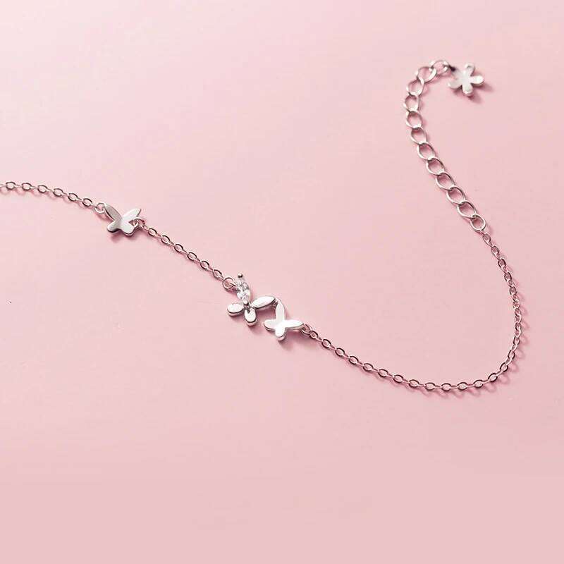 Modian New 925 Sterling Silver Clear CZ Butterfly Minimalist Chain Bracelet for Women Girl Original Bangle Fashion Fine Jewelry Z260225