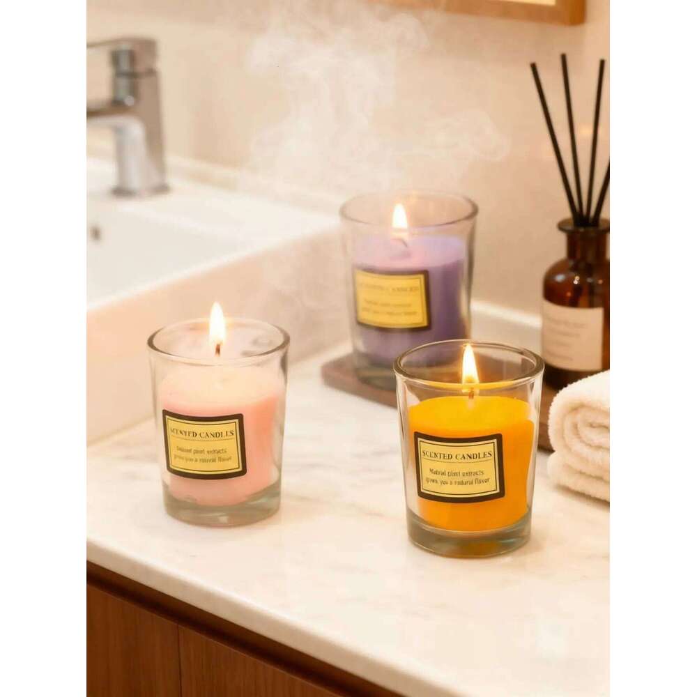 103Romantic Smokeless Soy Glass Cup Wax, Scented Candle, Gift Box for Home and Wedding Decoration Favors, 103 W260226