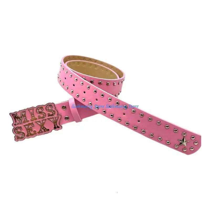 573B MissSexy Letter Buckle for Women Girl Fashion 2000s Waistband Adjust Waiststrap Jeans Belt Daily Wear Waistbelt Y260225
