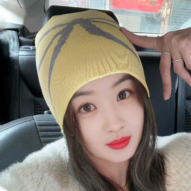 Korean Style Bowknot Knitted Black Beanie for Women Autumn and Winter Versatile Headwrap Large Head Circumference Face Slimming Knitted Hat S260225UKL