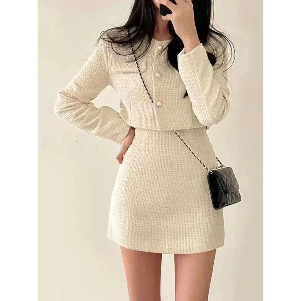 Autumn single breasted floral dress women's coat high waisted mini skirt spring elegant office jacket set