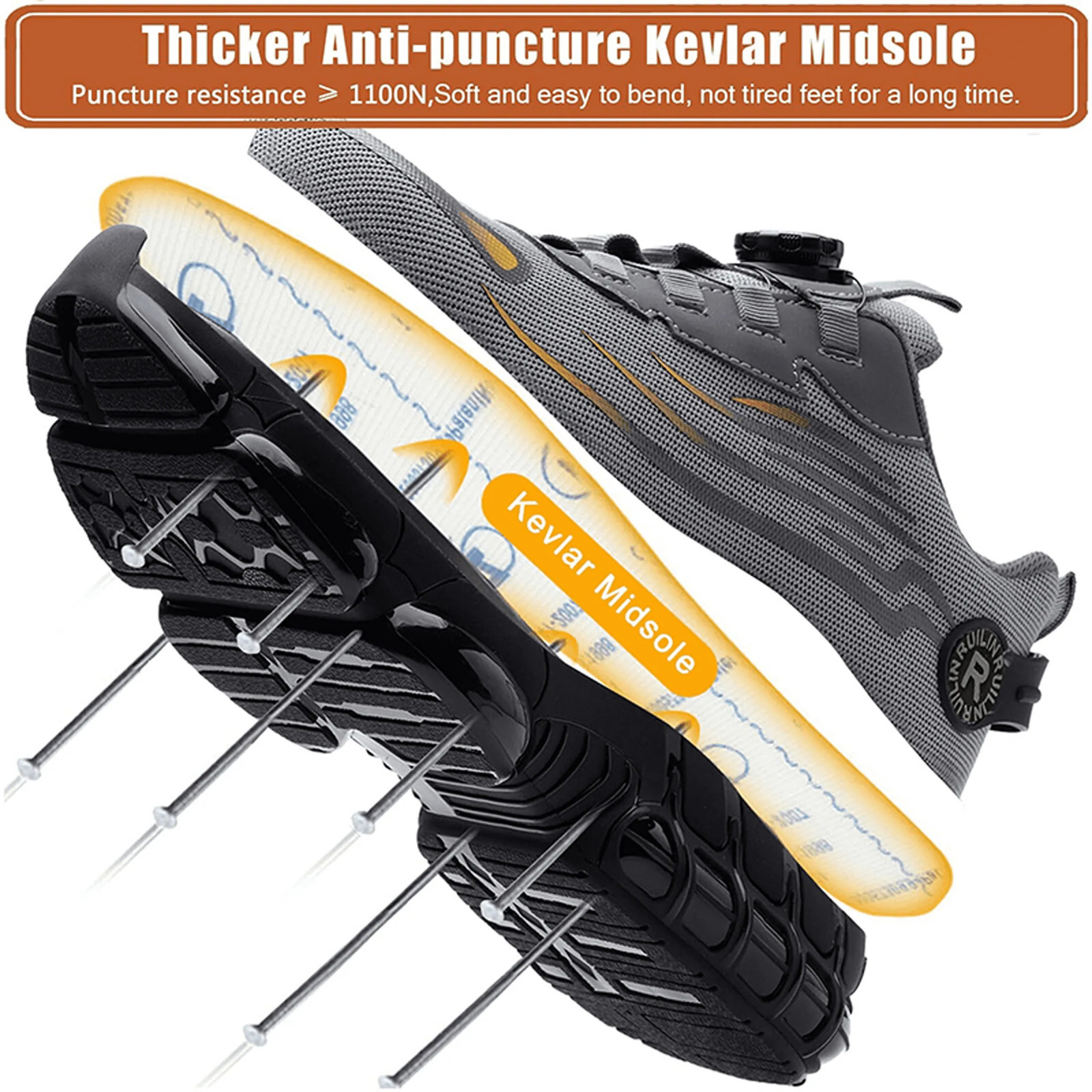 Indestructible Steel Toe Protective Safety Shoes Slip Resistant Abrasion Resistant Work Shoes Men Tough Comfortable Sneaker 260205