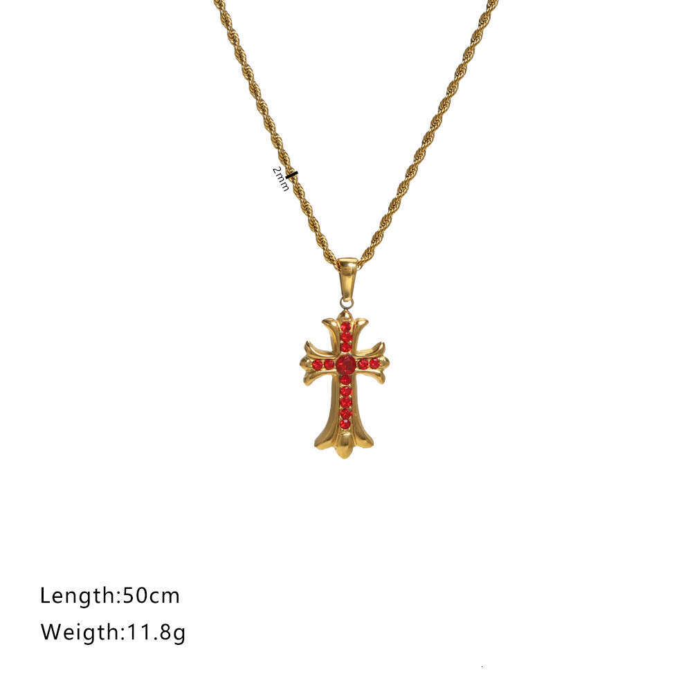 Cross Pendant Necklace Accessories Light Luxury Retro Artistic Chain