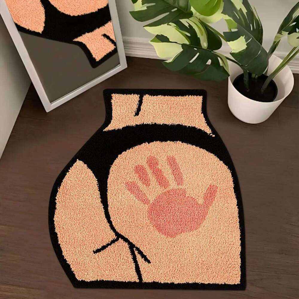 VIKAMA Cartoon, Fun Sexy Butt Pattern Absorbent, Non-Slip Floor Mat, Soft And Durable, Bathroom, Bedroom Home Decoration Carpet W260226