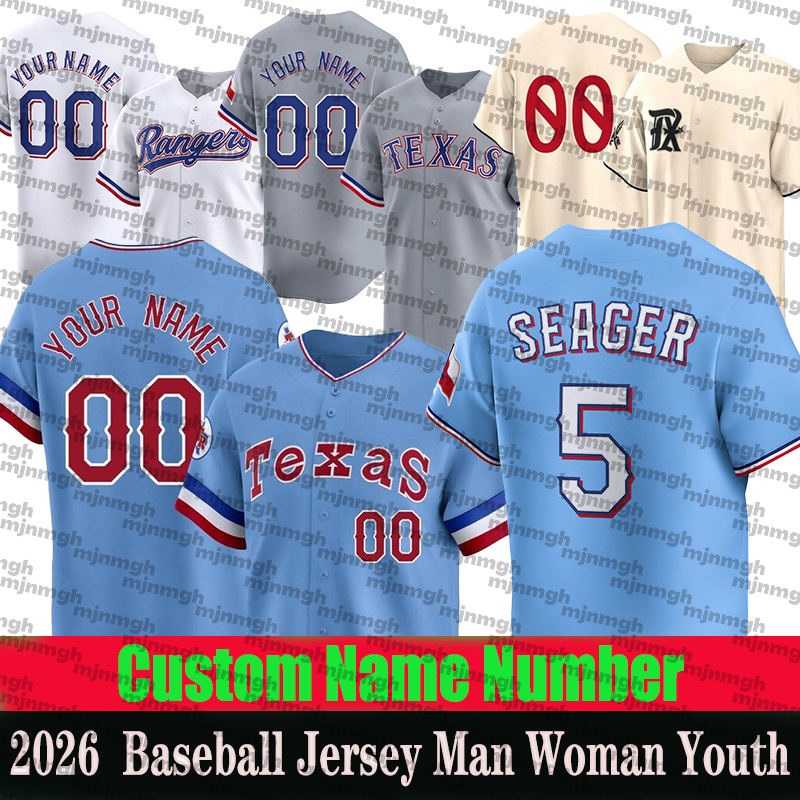 #5 Corey Seager #48 Jacob deGrom Custom Baseball Jerseys Texas Rangerss Nolan Ryan Marcus Semien City Connect Adolis Garcia Kole Calhoun Jon Gray Hamilton Jersey