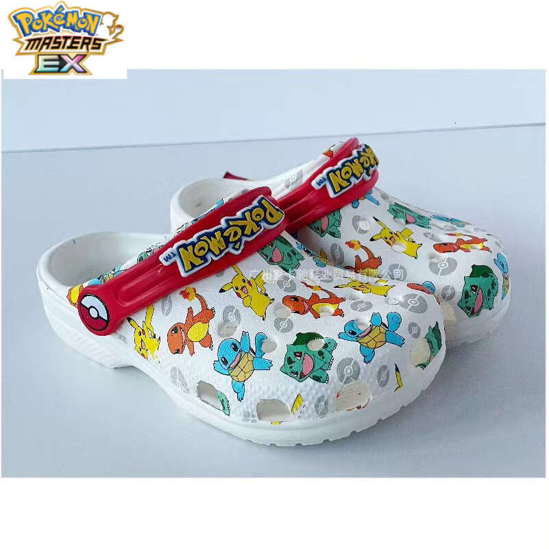 Summer Cartoon Pokmon Pikachu Sandals Clogs Cross-Border Printed Trendy Soft-Soled Children's Baby Slippers W260226