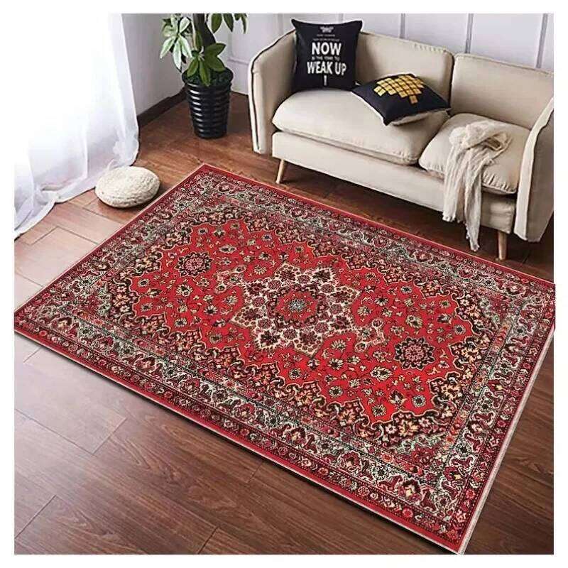 Turkish Red Classic Carpet Non Slip Living Room Popular Modern Ottoman Style Boho Rug Entrance Door Mat W260226