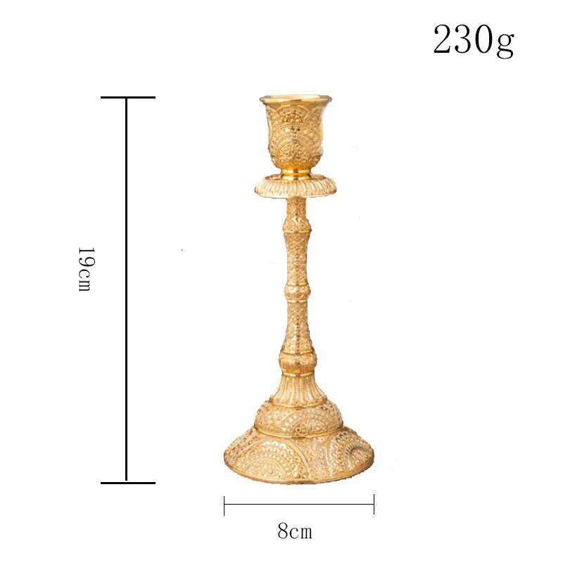 2pc European Style Metal Candlestick Candles Holders Gold Silver Dropshipping Wedding Ramadan Eid Religion Decorations Home W260226