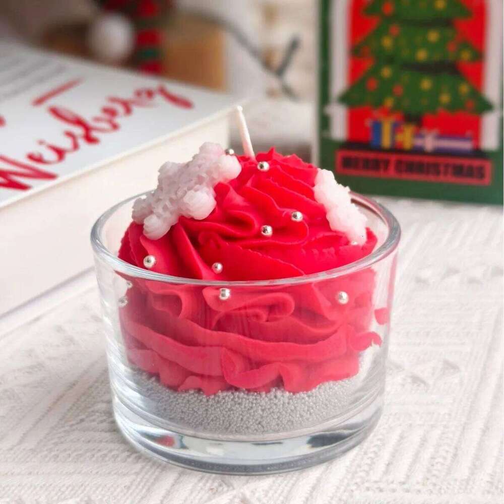 Handmade Mousse Cup Dessert Cake Scented Candle - Vanilla Chocolate Mango Strawberry Cream Creative Gift for Home W260226