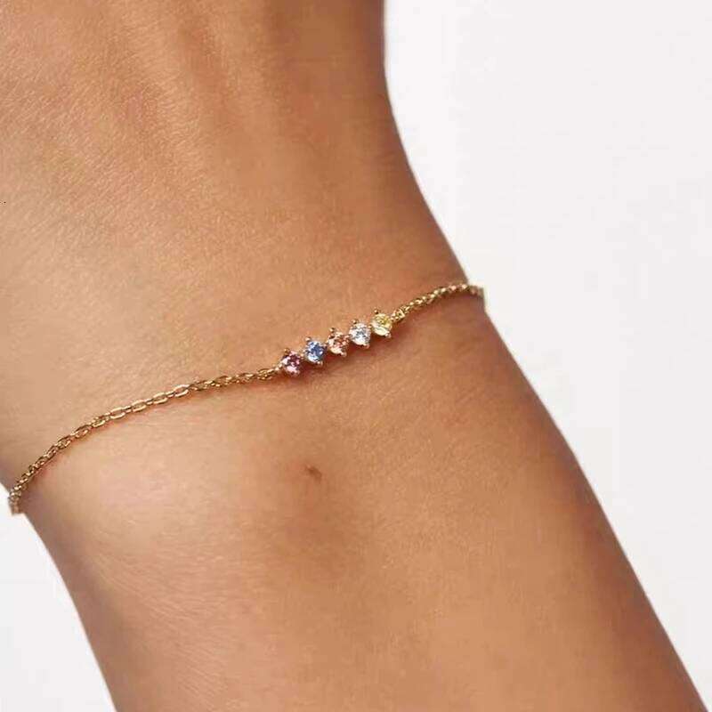 New 925 Sterling Silver Color Zircon Charm Simple Style Woman Bracelet Birthday Gift for Friends Exquisite Jewelry Z260225