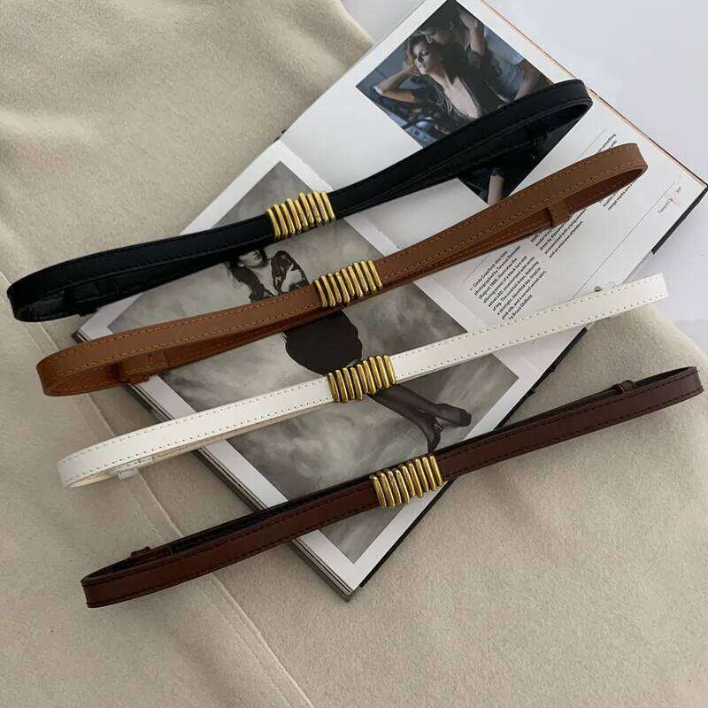 Female Elastic Thin Waist Strap Circle Belt for Women Skirt Coat Sweater Leather Ladies Band Decoration Accessories Y260225